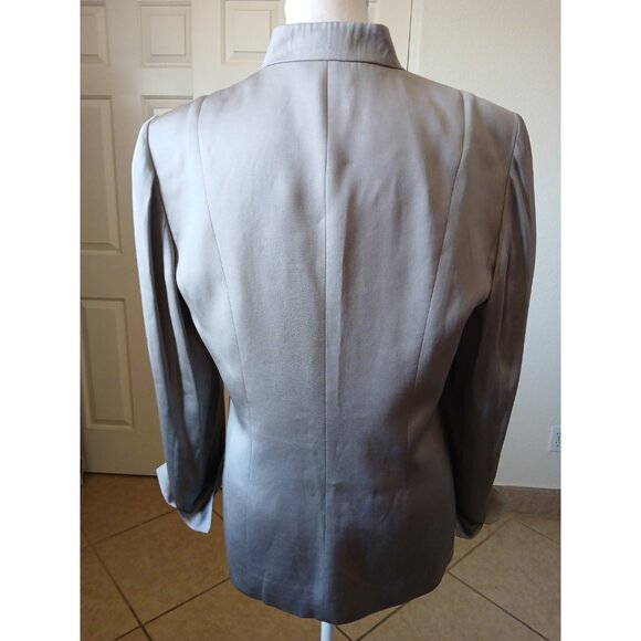 Talbots Women's Blazer Silk Blend Grey Size 8 Office Career - Picture 2 of 16